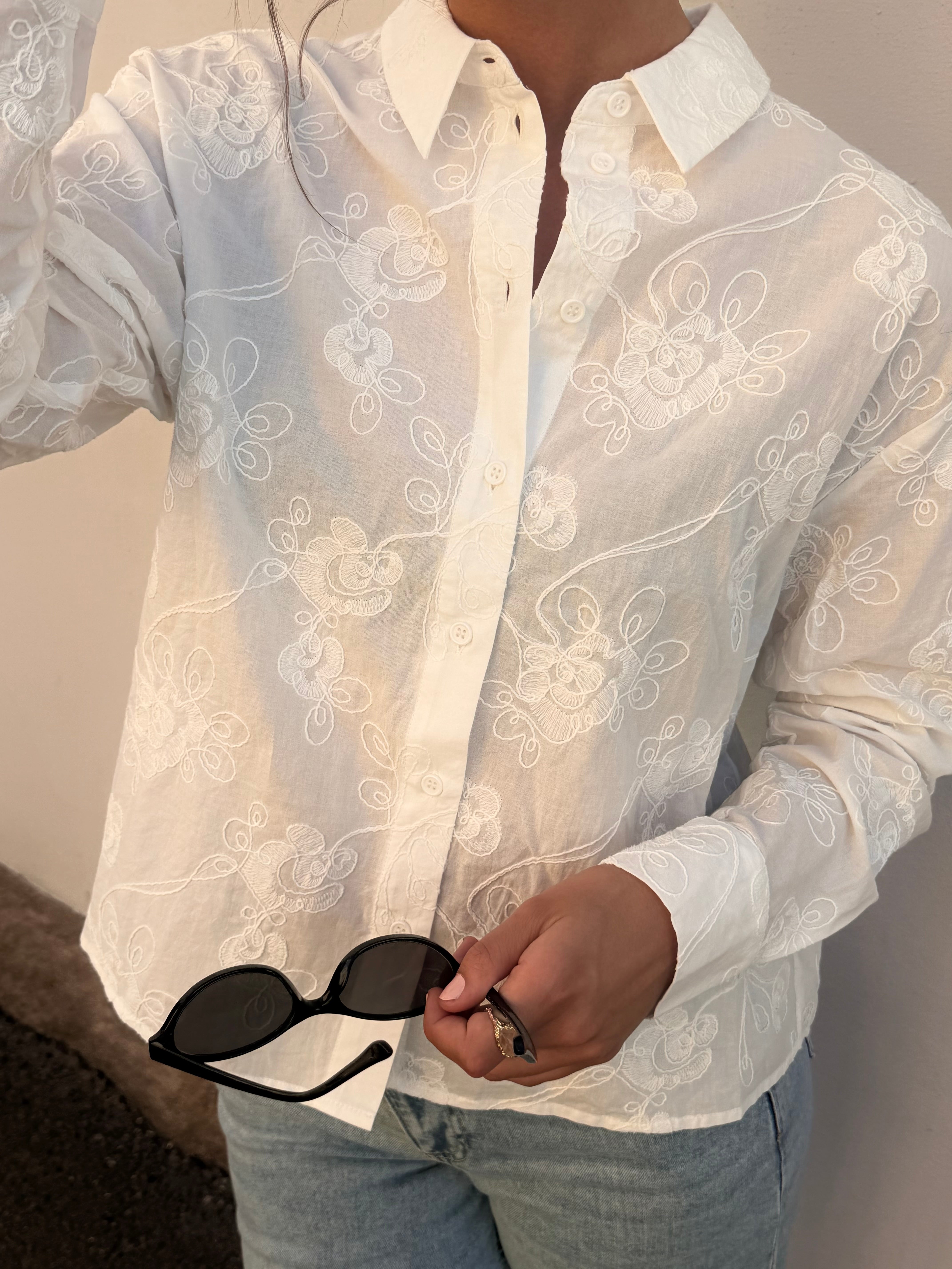 PCJEFINA Shirt - Cloud Dancer